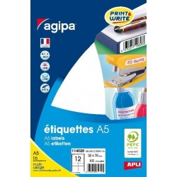 Etiquette 32x70mm blanc étui de 192