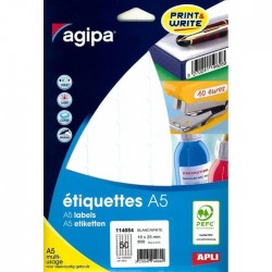 Etiquette  19x25mm blanc étui de 800