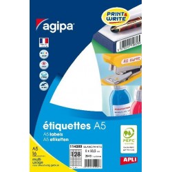Etiquette  6x33,5mm blanc étui de 2048