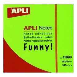 Apli Notes 75x75mm 100 feuilles vert vif