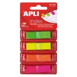 Index 12x45mm zig zag 4 couleurs fluo blister de 160 feuilles
