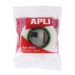 Adhésif 19mm x 33m invisible sous sachet