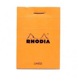 Bloc Rhodia n°10 52x75mm agrafé ligné couverture orange