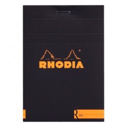 Bloc Rhodia Le R n°12 agrafé ligné couverture noire