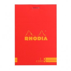 Bloc Rhodia ColoR n°12 agrafé ligné couverture coquelicot