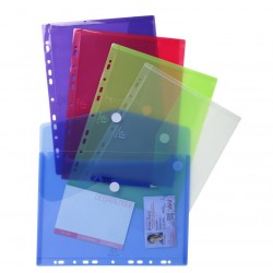 Pochette enveloppe perforée A4 polypro 20/100 assorti x5