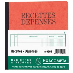 Recettes dépenses 19x21cm piqûre 80 pages