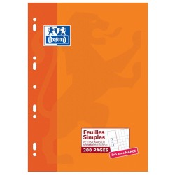 Feuillet mobile A4 5/5 + marge étui de 200 pages