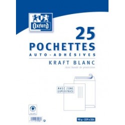 Pochette kraft blanc 162x229 paquet de 25