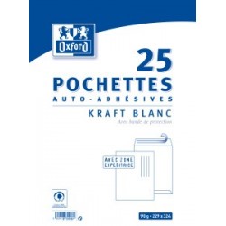 Pochette kraft blanc 229x324 paquet de 25