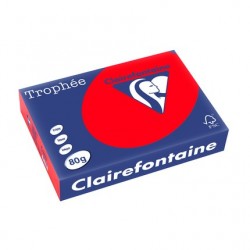 Papier Trophée A4 80g rouge corail ramette de 500 feuilles