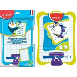 Ardoise effaçable à sec + marqueur + effacette