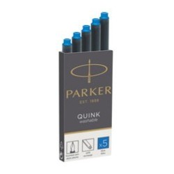 Cartouche Parker Quink bleu effaçable boîte de 5