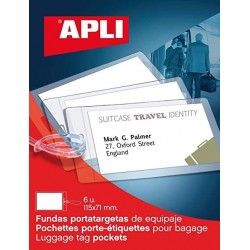 Porte-étiquettes bagages 115x71 pochette de 6