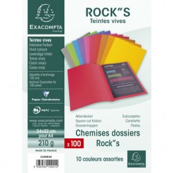Chemise Rock's 24x32cm 210g assorti paquet de 100