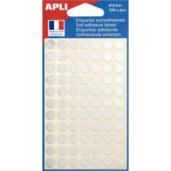 Etiquette 8mm argent pochette de 308