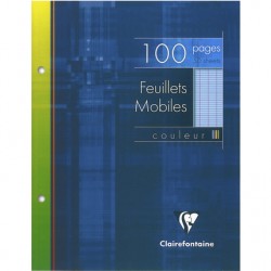 Feuillet mobile 17x22 séyès bleu 100 pages