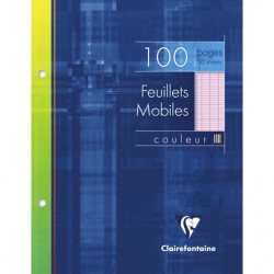 Feuillet mobile 17x22 séyès rose 100 pages