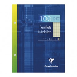 Feuillet mobile 17x22 séyès vert 100 pages