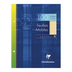 Feuillet mobile 17x22 séyès jaune 100 pages