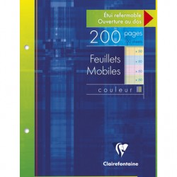 Feuillet mobile 17x22 séyès assorti 200 pages