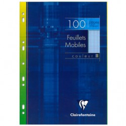 Feuillet mobile A4 séyès bleu 100 pages