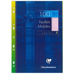 Feuillet mobile A4 séyès rose 100 pages