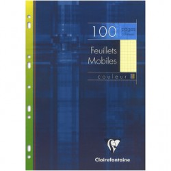 Feuillet mobile A4 5/5 jaune 100 pages