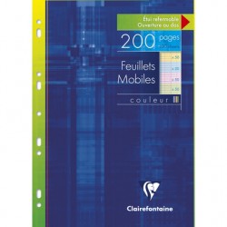 Feuillet mobile A4 séyès assorti étui  200 pages