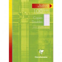 Copie double A4 séyès non perforé étui de 100 pages