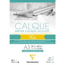 Calque A3 90/95g bloc 50 feuilles