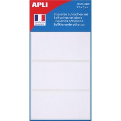 Etiquette 34x75mm blanc pochette de 21