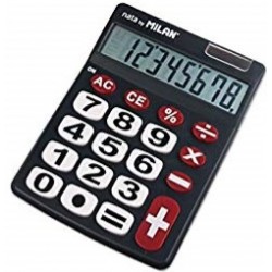 Calculatrice 145x106x21mm grandes touches noir/blanc/rouge