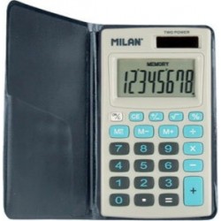 Calculatrice poche 102x67x9mm bleu/noir + étui