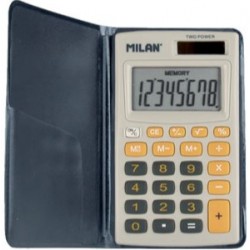 Calculatrice poche 102x67x9mm orange/noir + étui