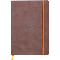 Carnet Rhodiarama souple + élastique A5 ligné 160 pages chocolat