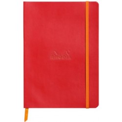 Carnet Rhodiarama souple + élastique A5 ligné 160 pages coquelicot