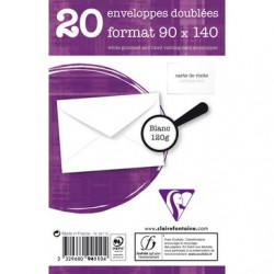 Enveloppe visite 9x14 gommée doublée paquet de 20