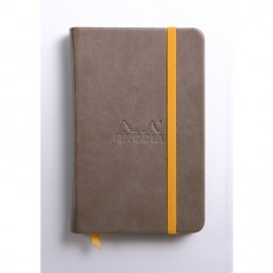 Carnet Rhodiarama rigide + élastique A6 uni 192 pages chocolat
