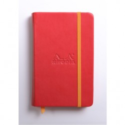 Carnet Rhodiarama rigide + élastique A6 uni 192 pages coquelicot