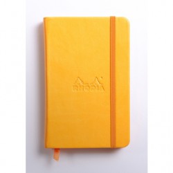Carnet Rhodiarama rigide + élastique A6 ligné 192 pages jonquille