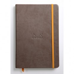 Carnet Rhodiarama rigide + élastique A5 ligné 192 pages chocolat
