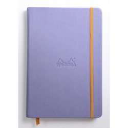 Carnet Rhodiarama rigide + élastique A5 ligné 192 pages iris