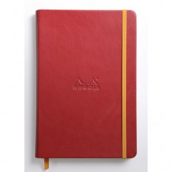 Carnet Rhodiarama rigide + élastique A5 ligné 192 pages coquelicot