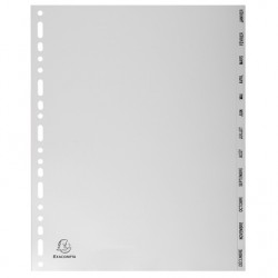 Intercalaires mensuels A4+ polypro gris