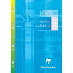 Feuillet mobile A4 perforé séyès étui de 100 pages