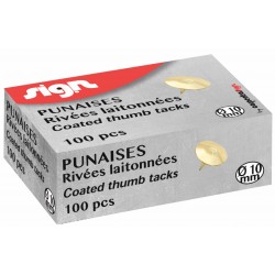 Punaise laitonnée boîte de 100