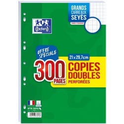 Copie double A4 séyès perforée blister 300 pages