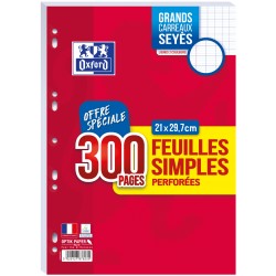Feuillet mobile A4 séyès perforé blister 300 pages