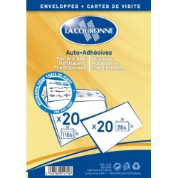 Enveloppe + carte de visite 9x14 paquet de 20+20
